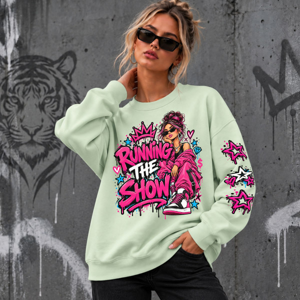 Unisex-Sweatshirt in Pastelltönen "Running the Show"