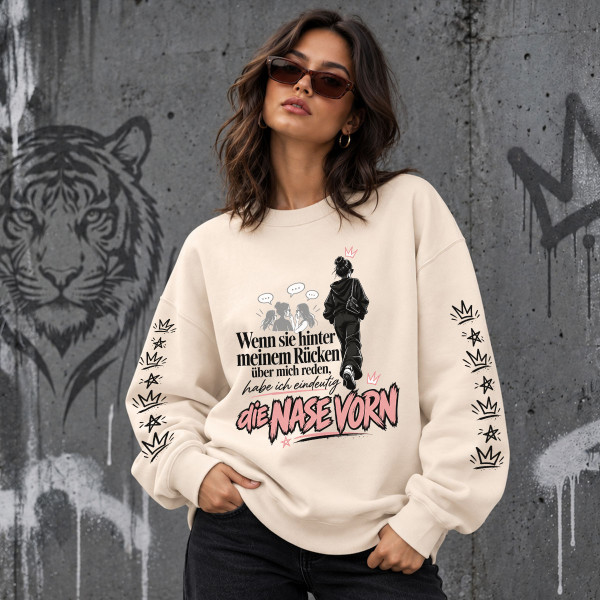 Unisex-Sweatshirt in Pastelltönen "Ich liege eindeutig vorn"