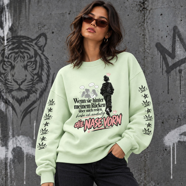 Unisex-Sweatshirt in Pastelltönen "Ich liege eindeutig vorn"