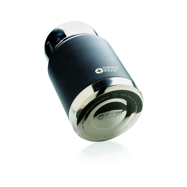 Vakuum-Thermoskanne mit Löffel "Swiss Peak Elite" (mit optionaler Gravur gegen Aufpreis)