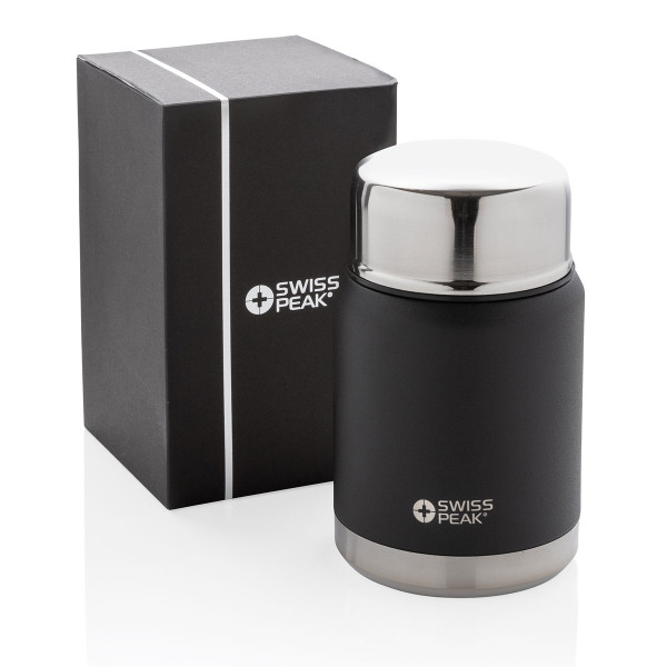 Vakuum-Thermoskanne mit Löffel "Swiss Peak Elite" (mit optionaler Gravur gegen Aufpreis)