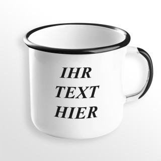 Vintage-Metalltasse mit Ihrem eigenen Text