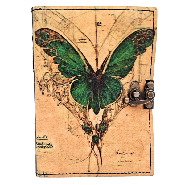 Notizbuch im Vintage-Stil aus Leder "Butterfly"