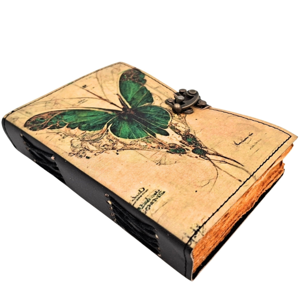 Notizbuch im Vintage-Stil aus Leder "Butterfly"