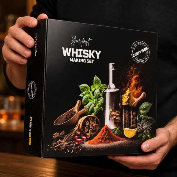Whisky-Herstellungsset mit Gewürzen und Cocktailzubehör