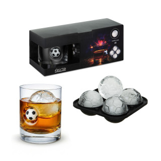 Whisky- und Fußballfan-Set: Glas- und Eisformen
