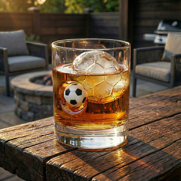 Whisky- und Fußballfan-Set: Glas- und Eisformen