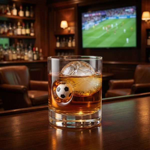 Whisky- und Fußballfan-Set: Glas- und Eisformen