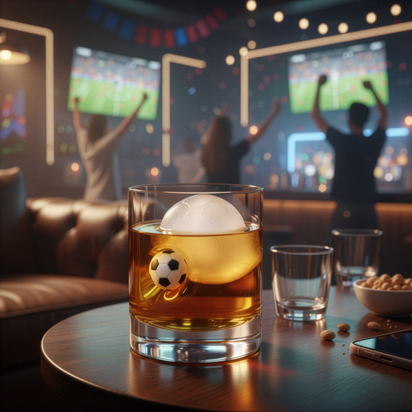 Whisky- und Fußballfan-Set: Glas- und Eisformen