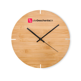 Wanduhr aus Bambus mit Ihrem Logo