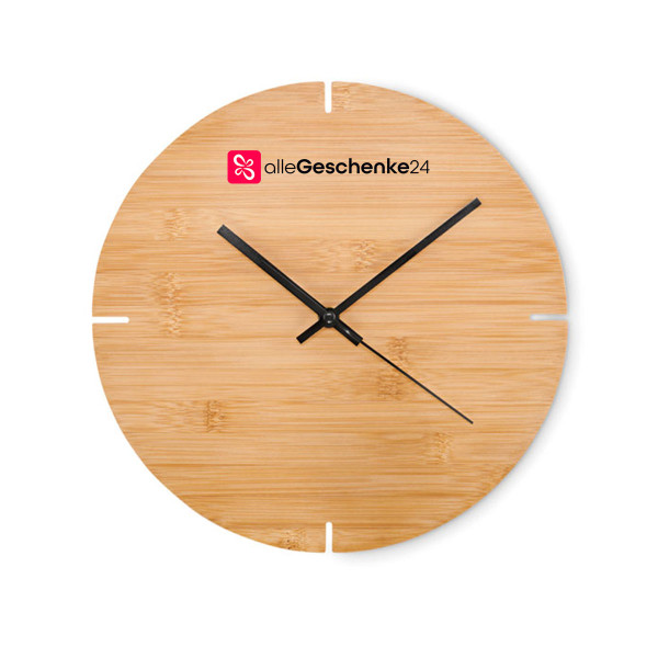 Wanduhr aus Bambus mit Ihrem Logo