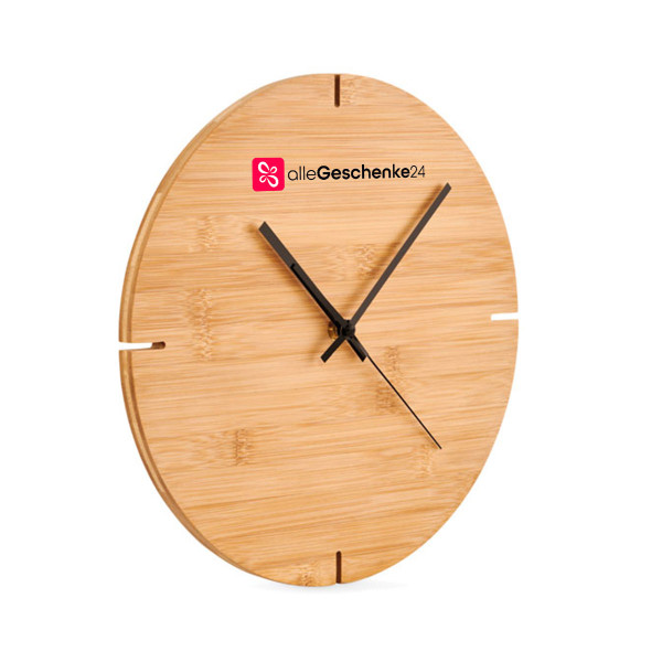 Wanduhr aus Bambus mit Ihrem Logo
