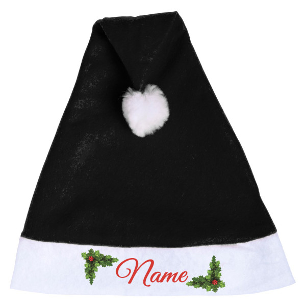 Weihnachtsmütze mit Ihrem Wunschnamen (schwarz) Weihnachtsmütze mit Ihrem Wunschnamen (schwarz)