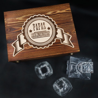 Whisky-Set in Holz-Box "ELIXIR - Papas Lieblingswhisky"