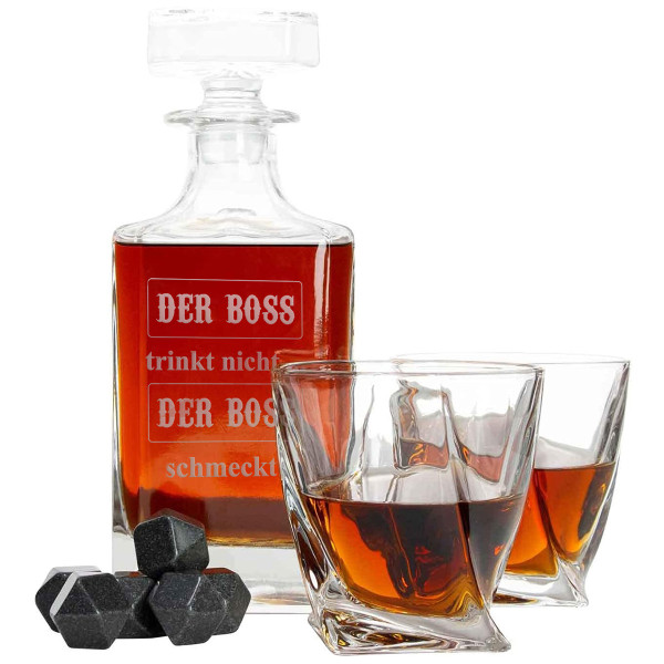 Whisky-Set in Holzkiste "TORNADO - für den besten Chef" Whisky-Set in Holzkiste "TORNADO - für den besten Chef"